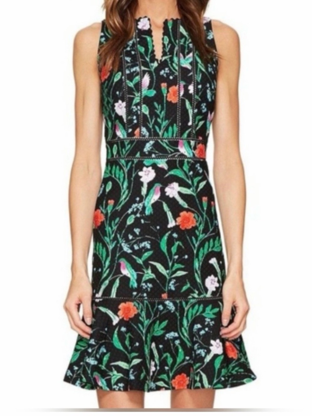 Kate Spade Jardin Tile Hummingbird Dress